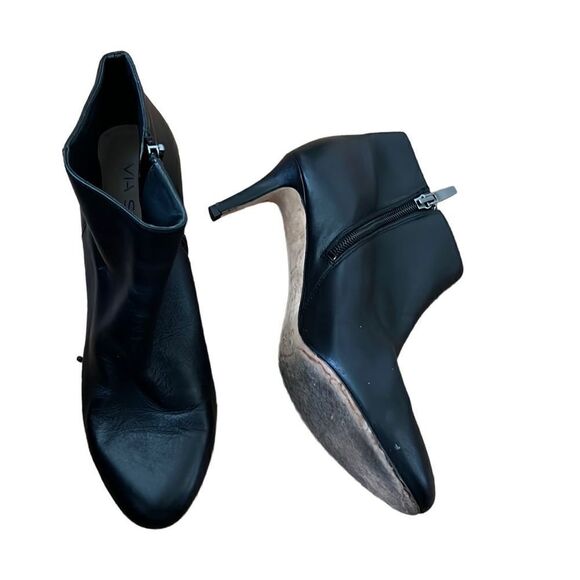 Via spiga black basic ankle booties leather - Picture 1 of 4